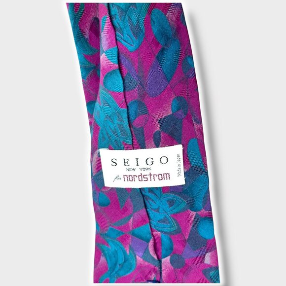 Vintage Seigo for Nordstrom Mens Necktie 100% Silk Made in Japan - Picture 3 of 10